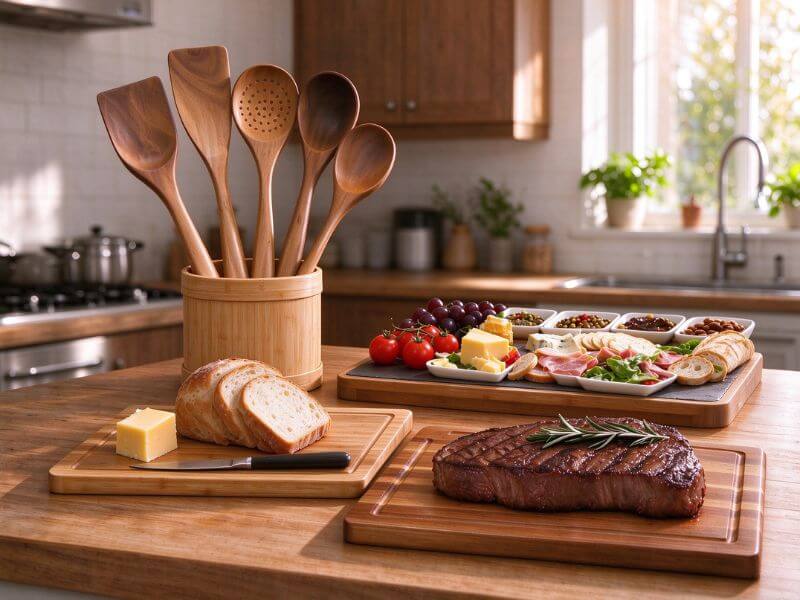 MSL Bamboo cutting boards, cheese boards, and serveware