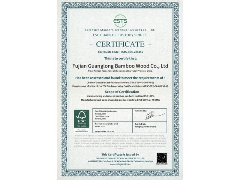 FSC Chain-of-Custody Certificate