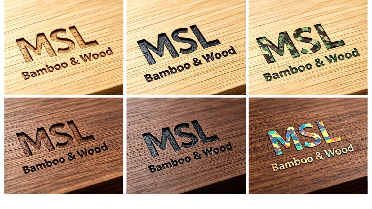 Laser engraving, UV printing, and silk screen branding on bamboo products