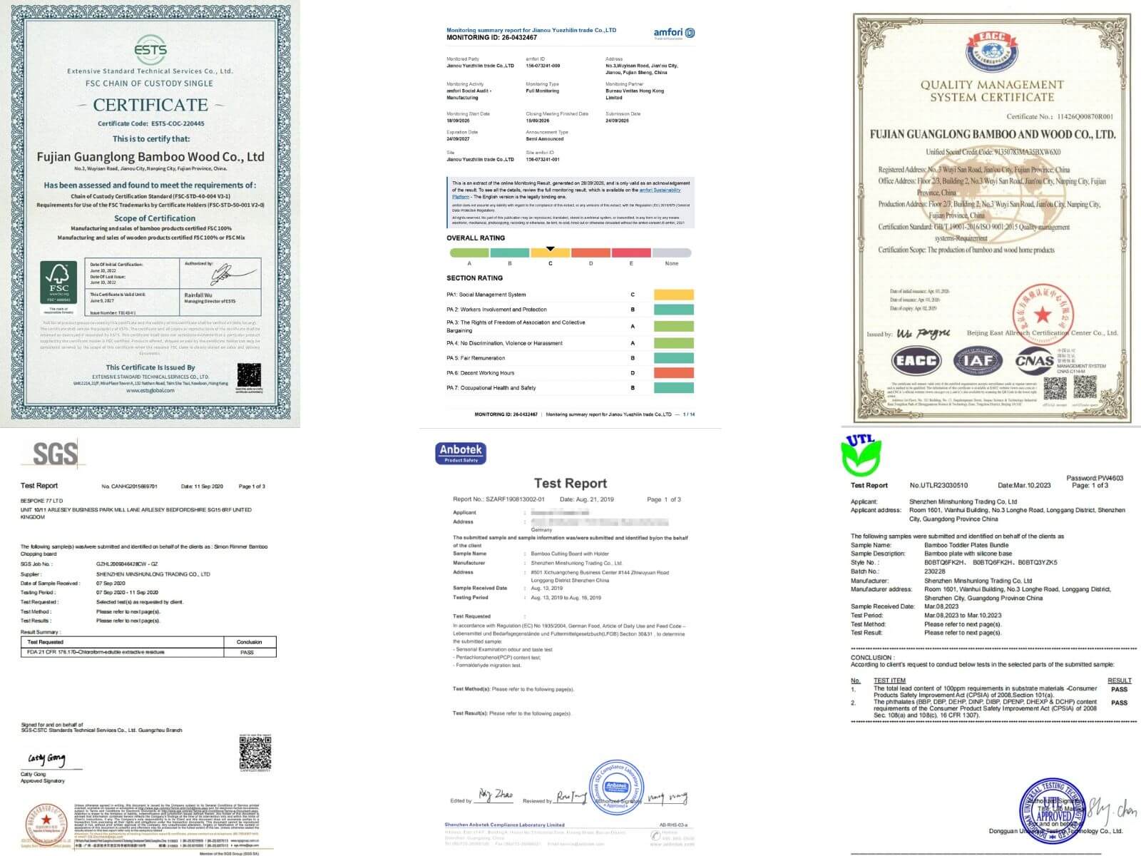 MSL Bamboo Certificates