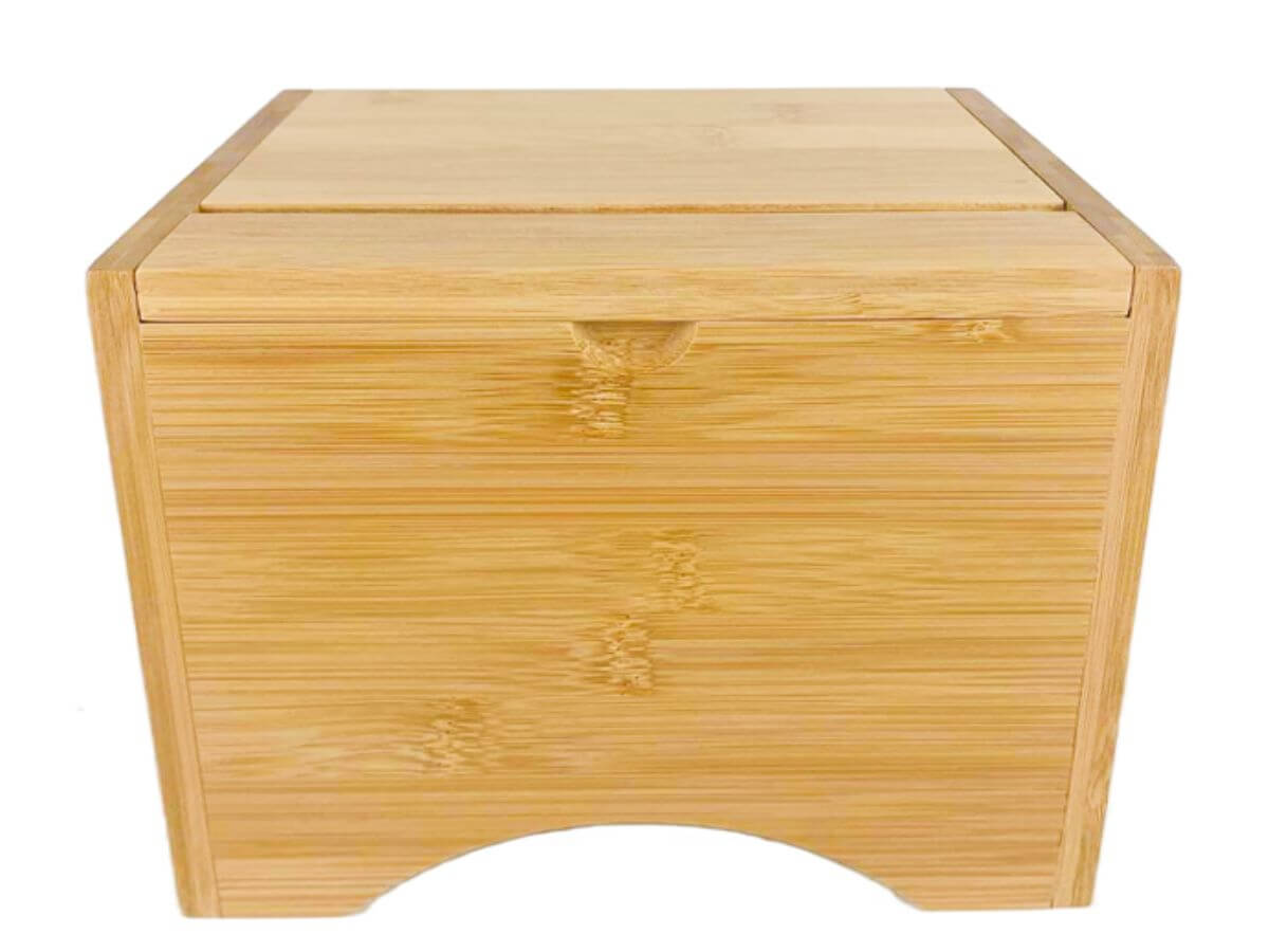 Bamboo multi-purpose recipe box with lid