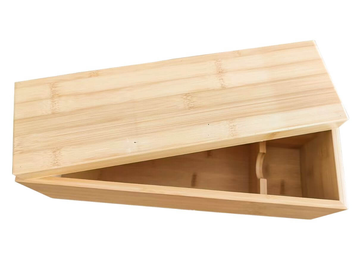 Bamboo premium wine box with slide-open lid