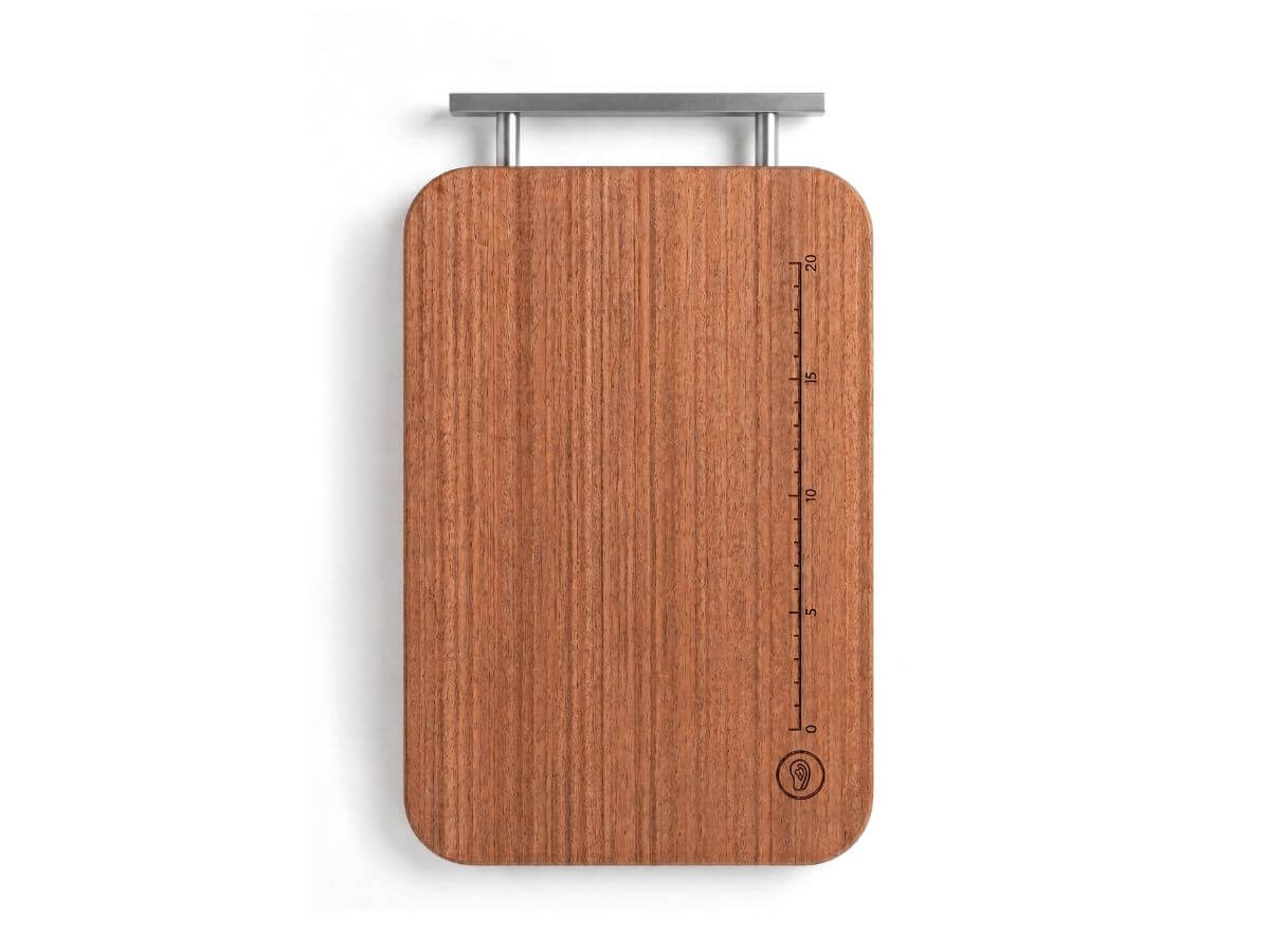 Solid wood cutting board with stainless steel handle, four sizes