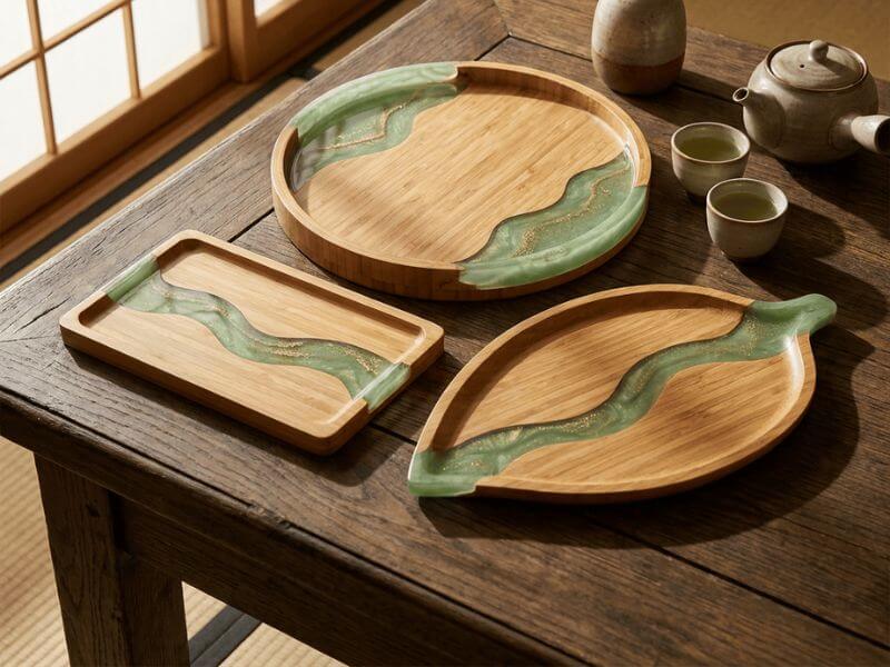 Resin Inlay bamboo and wood board