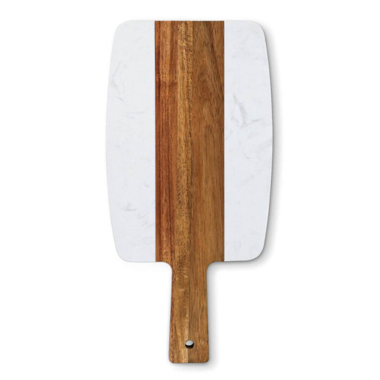 Marble & Acacia Wood Serving Board with Handle