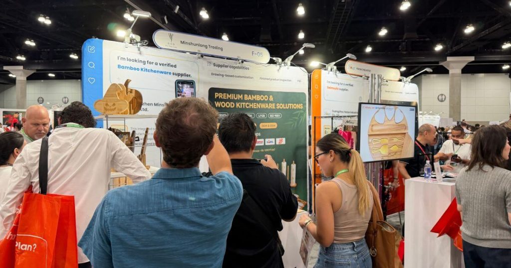 MSL Bamboo Booth F-05 crowded with buyers at CoCreate 2026 Los Angeles