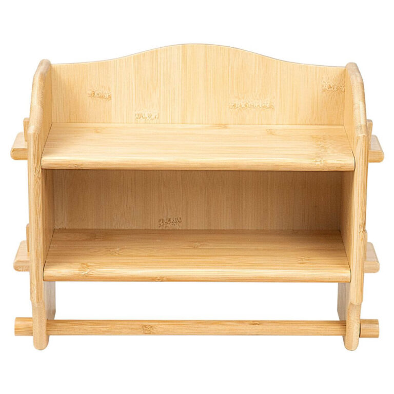 2-Tier Bamboo Spice Rack Organizer with Paper Towel Holder