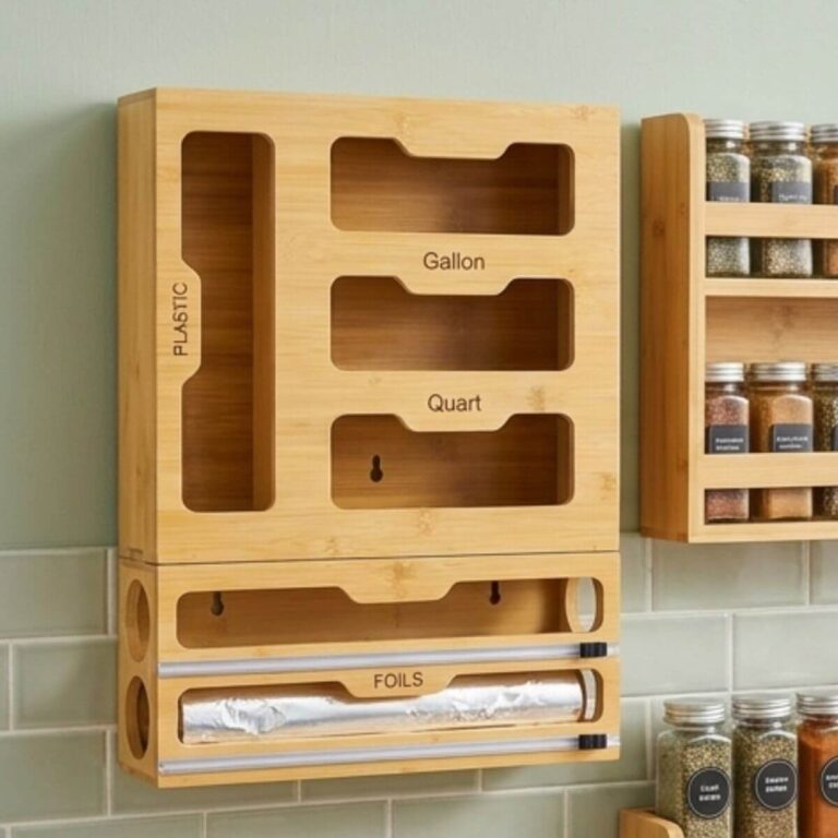 6-in-1 Bamboo Wrap Dispenser with Cutter