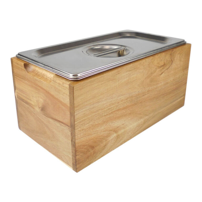Acacia Wood Compost Bin with Stainless Steel Insert