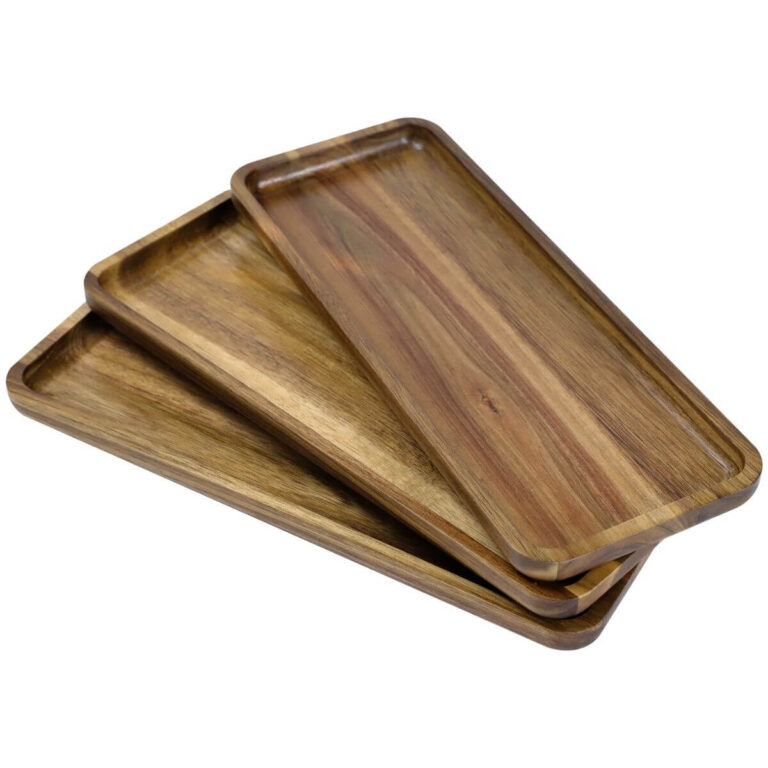 Acacia Wood Serving Tray Set of 3