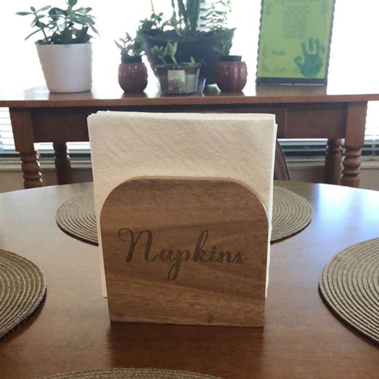 Arched Acacia Wood Napkin Holder