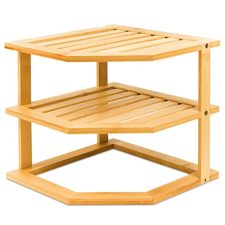Bamboo Corner Shelf Organizer for Kitchen