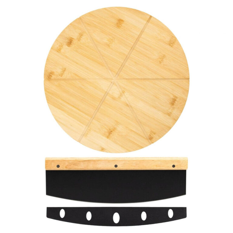 Bamboo Pizza Board with Rocker Cutter