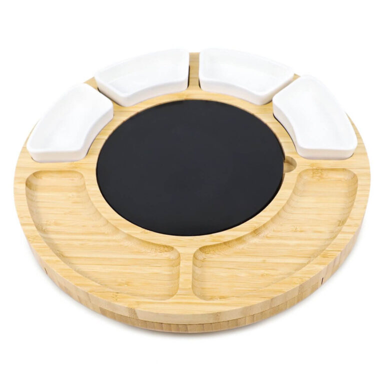Dual-Slide Bamboo Charcuterie Station with Removable Marble