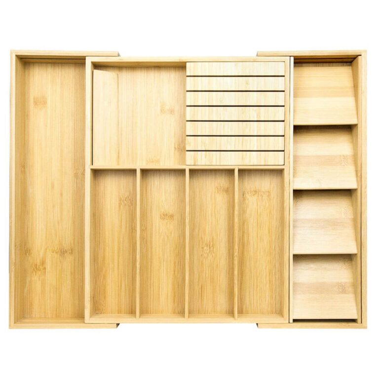 Expandable Bamboo Utensil & Knife Organizer
