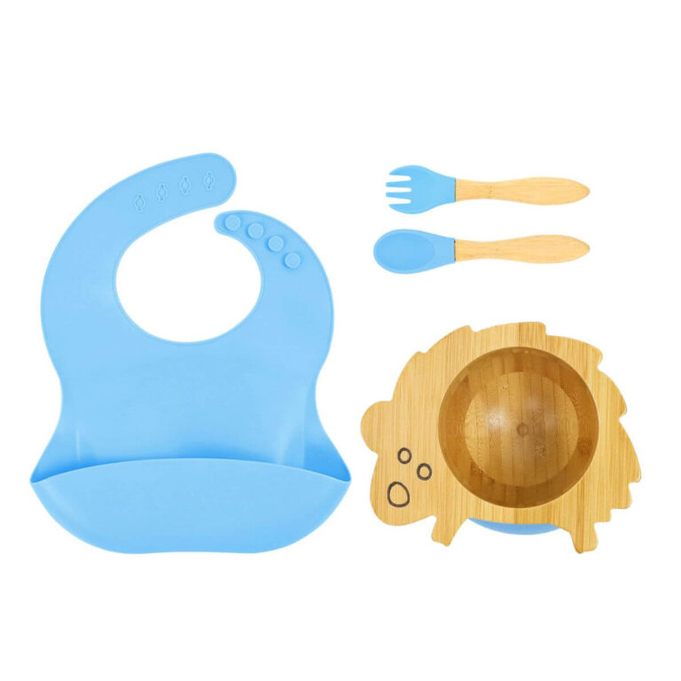 Hedgehog Suction Bamboo Bowl Set