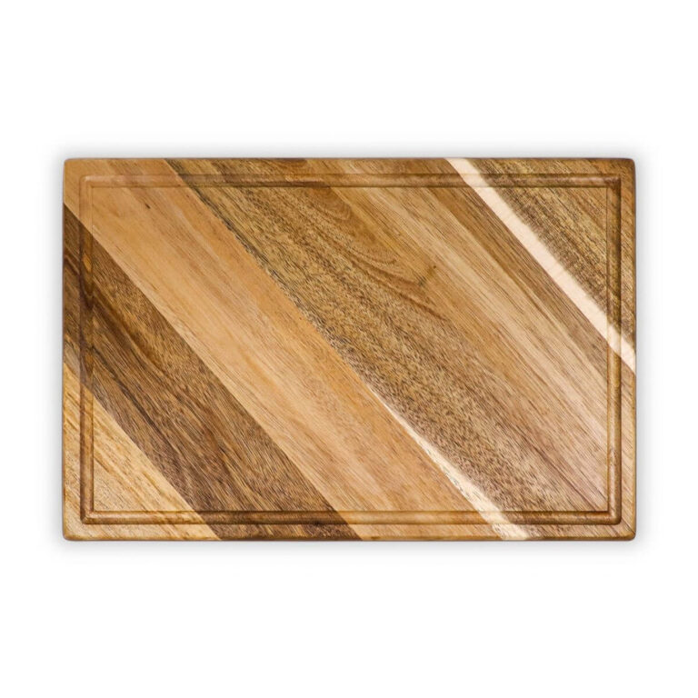 Chevron Acacia Cutting Board with Juice Groove