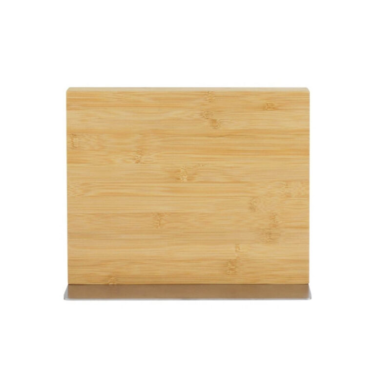 Magnetic Bamboo Knife Holder with Stainless Steel Base