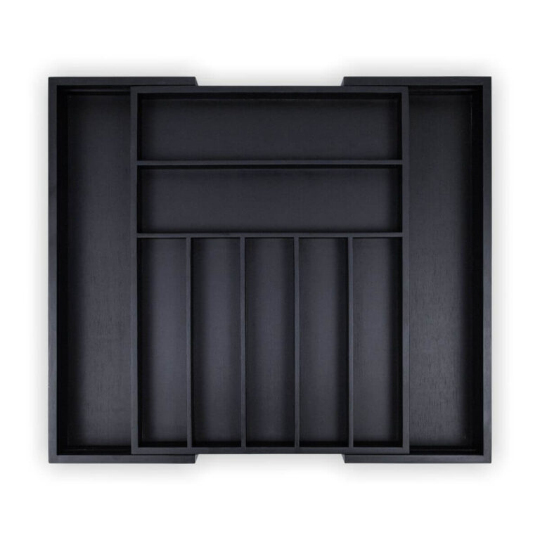 Matte Black Expandable Silverware Tray
