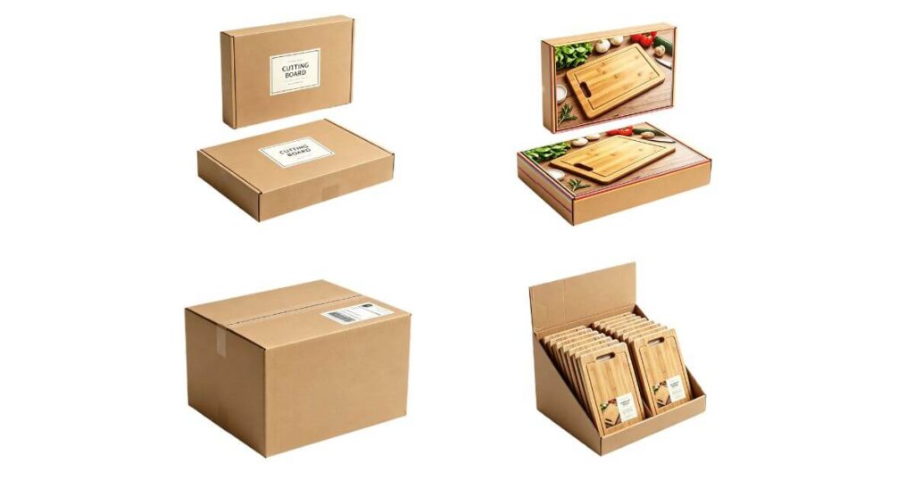 Eco-friendly paper packaging and bamboo cutting boards ready for EU PPWR compliance
