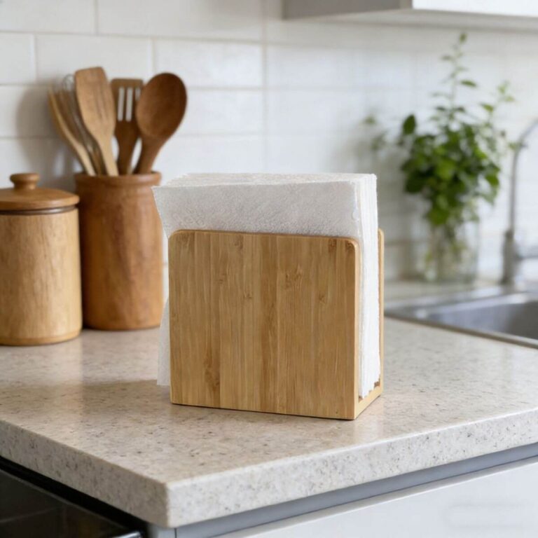 Vertical Bamboo Napkin Holder